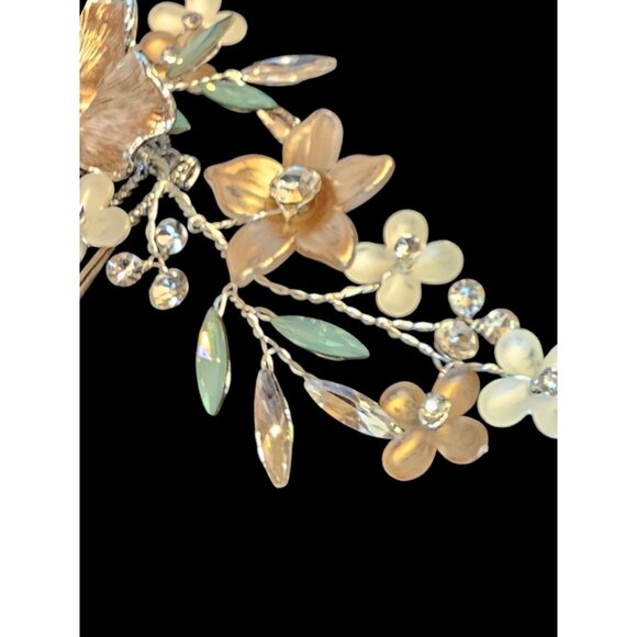 Silver/Rose/Teal Floral Hair Comb - Marionat main image 6